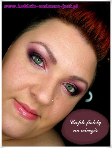 makijaż wieczorowy zielone oczy fiolety inglot
