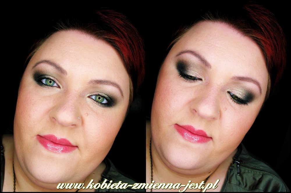 makijaż make up blog zieleń khaki róż złoto wieczorowy sleek oh so special vintage romance catrice 600