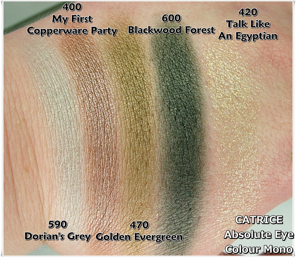 Catrice Absolute Eye Colour Mono 400 420 470 590 600 swatche blog