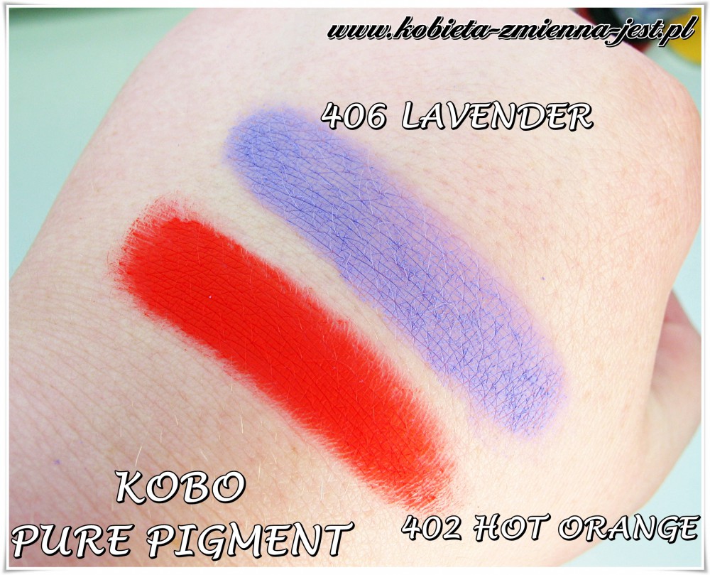 Kobo PURE PIGMENT swatche blog real foto 402 406 got orange lavender blog