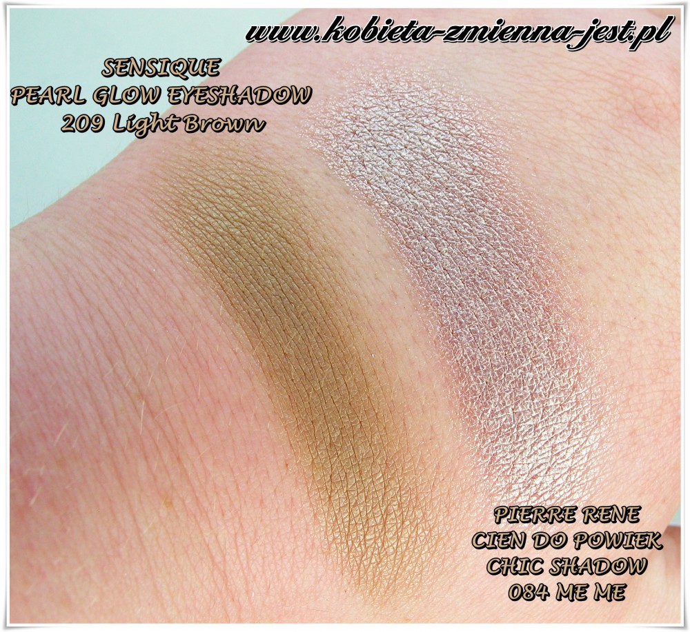 Sensique pearl glow 209 light brown pierre rene no 84 me me swatche blog makijaż real foto  cienie nude