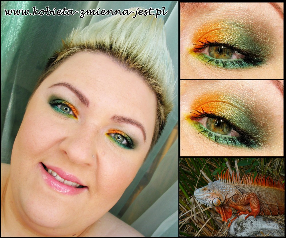 paletka sleek curacao jak zrobić makijaż blog swatche tropikalny make up iguana orange green mint tytułowa