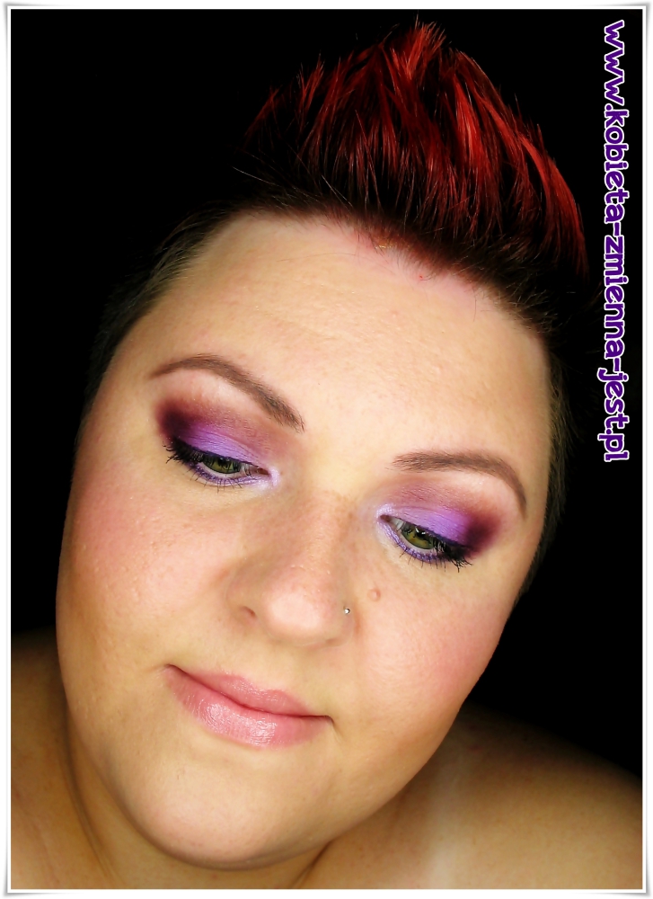 makijaż make up fiolet fiolety burgund oberżyna lawenda blog dzienny makijaż dla zielonych oczu dla brązowych oczu hean 807 808 880 809 821