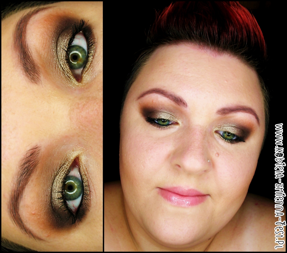makijaż make up gold black brown złoto stare złoto brązy czerń wieczorowy makijaż klasycznie hean 838 inglot catrice blog