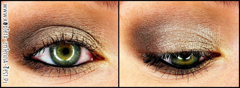 makijaż make up gold black brown złoto stare złoto brązy czerń wieczorowy makijaż klasycznie hean 838 inglot catrice blog eyes 1