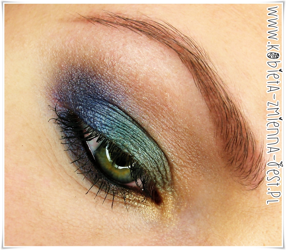 makijaż make up sleek arabian nights kolorowe smokey eyes blog eyes zieleń kobalt granat brąz