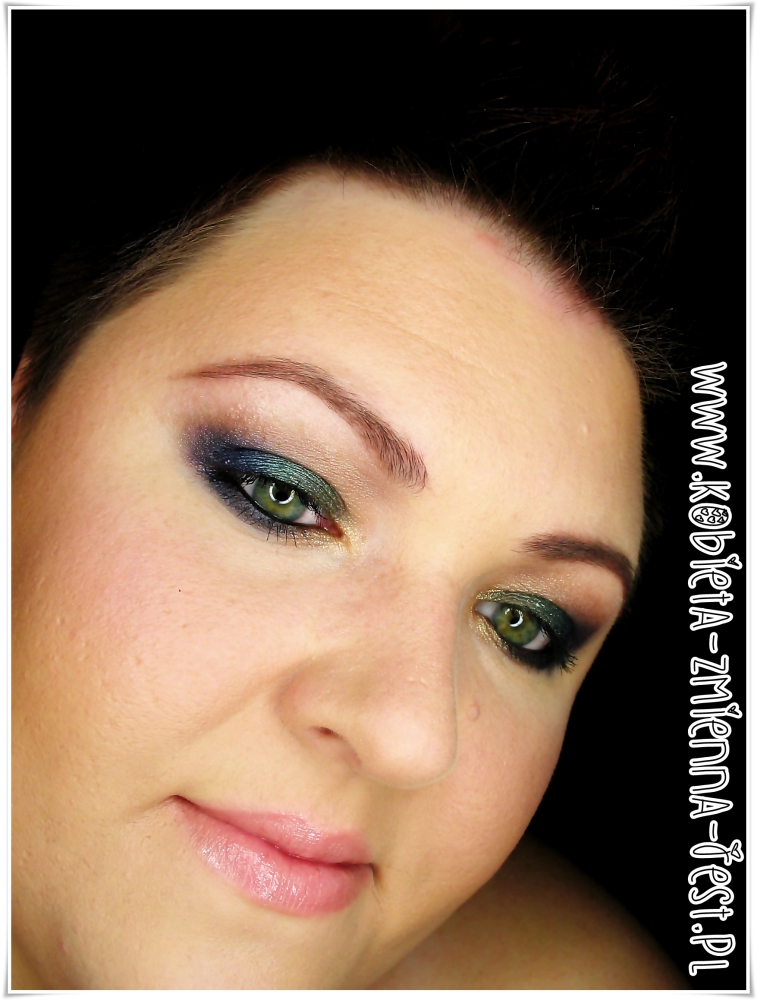 makijaż make up sleek arabian nights kolorowe smokey eyes blog eyes zieleń kobalt granat brąz face