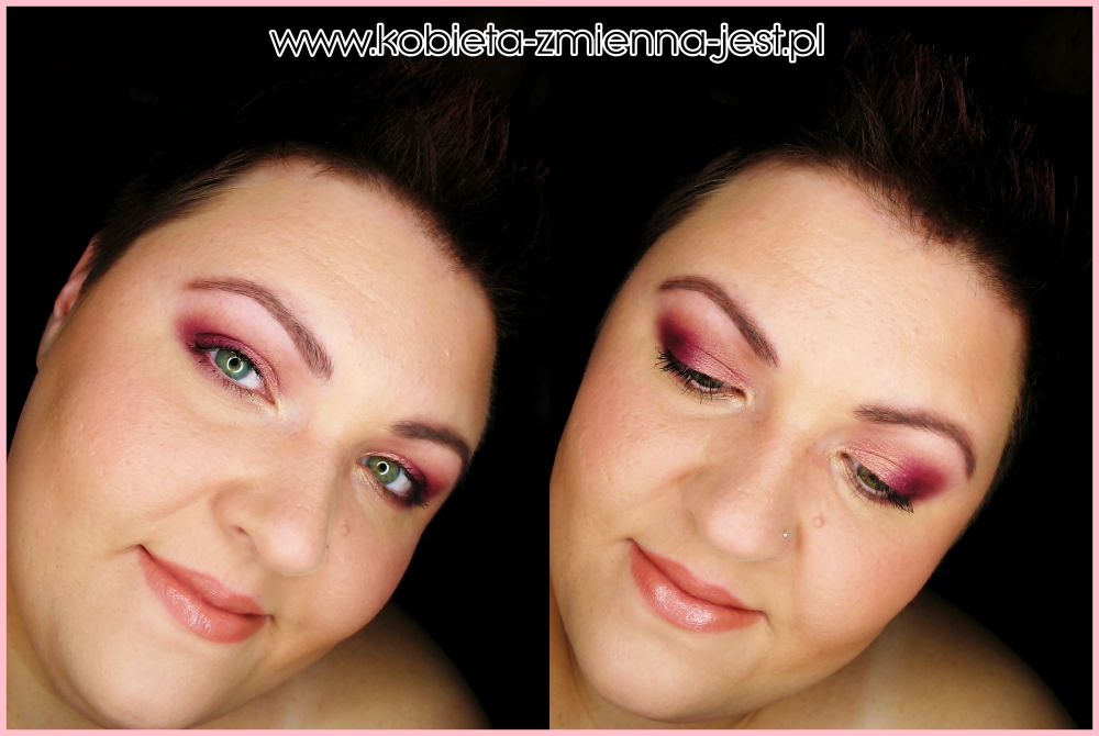 makijaż make up złoty róż brzoskwiniowy dzienny lekki makijaż kobiecy hean 512 sleek vintage romance blog face