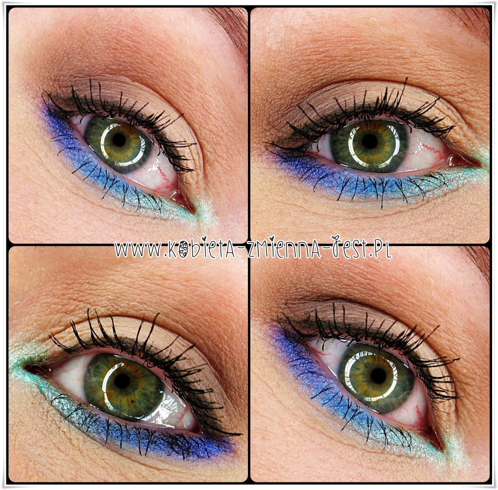 makijaż makeup kolorowa dolna powieka opadająca powieka jak malować technic electric beauty bright blog eyes oczy jak malować