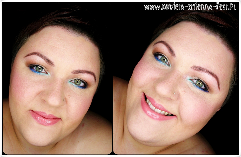 makijaż makeup kolorowa dolna powieka opadająca powieka jak malować technic electric beauty bright blog face
