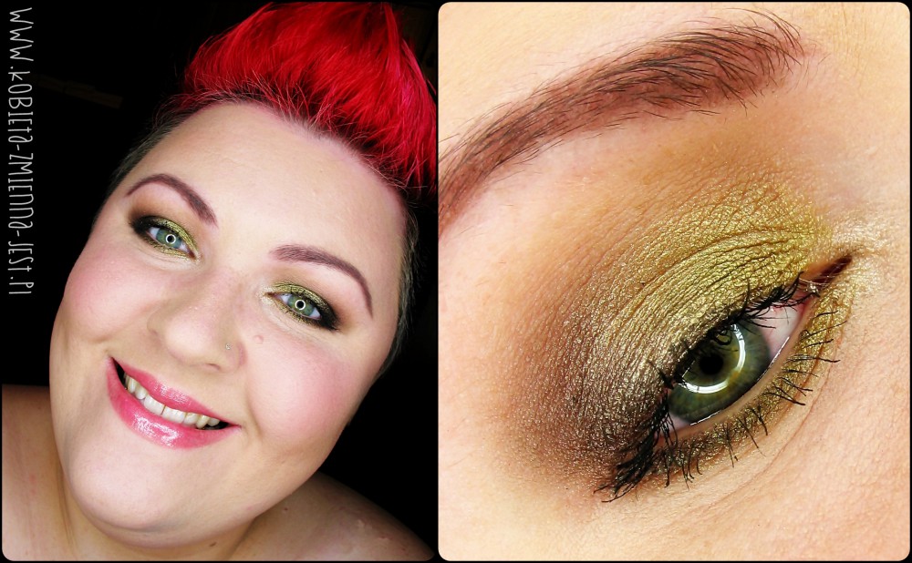 makijaż makeup dzienny brązy złote brązy khaki zniła zieleń alternatywa dla brązów na dzień blog face real foto eyes makeupblogger tytułowa