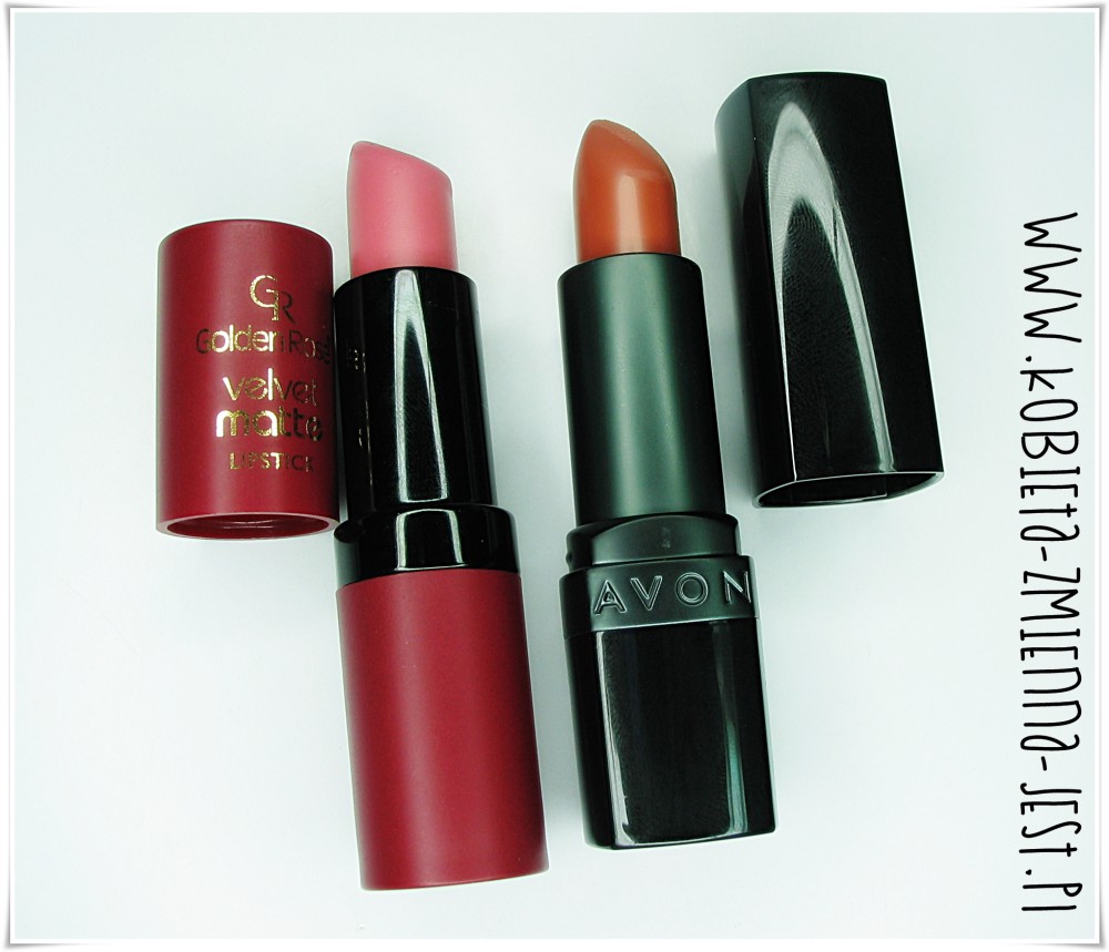 najlepsze szminki 2014 roku blog KWC Golden Rose velvet matte lipstick 07 Avon Ultra Colour Matte Nude