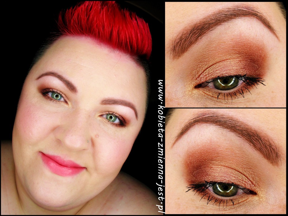 makijaż makeup hean 512 Makeup Revolution Naked Chocolate nudziak dzienny makijaż ciepłe odcienie złoty róż eyes oczy makeupblogger blog tytuł