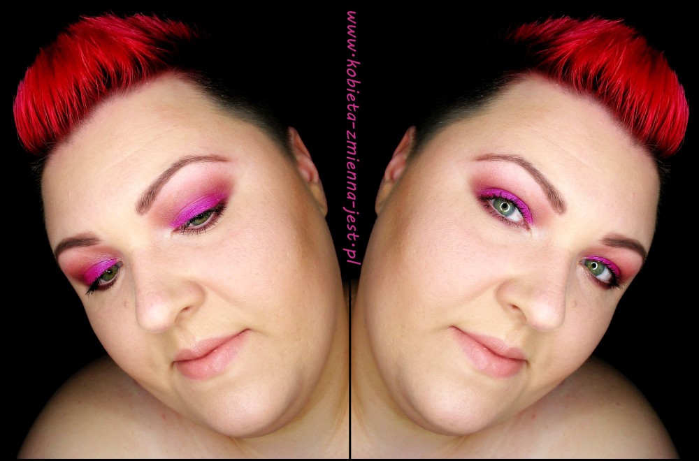 makijaż makeup makeupblogger blog magenta hot pink technic electric beauty bright makeup magenta face