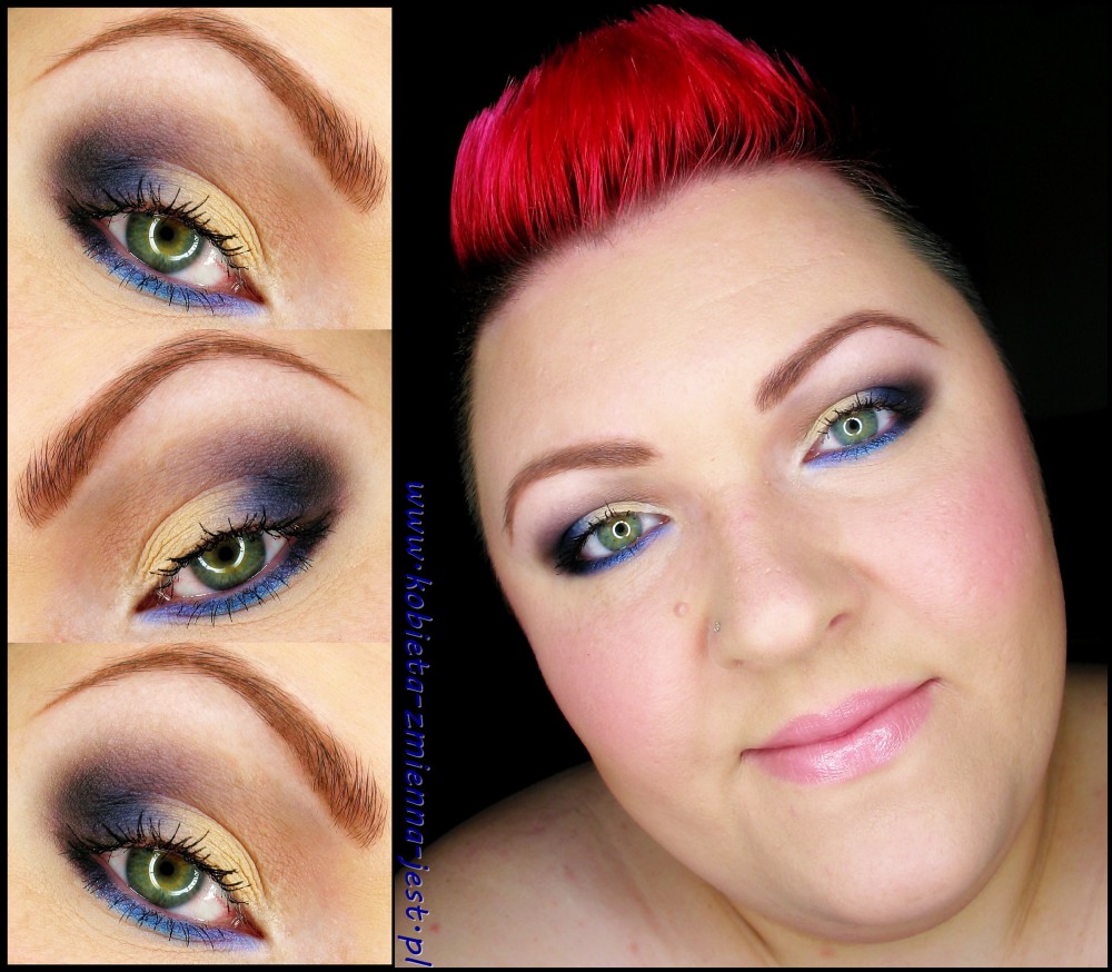 makijaż makeup sleek ultra mattes v2 darks spring ink granat dark blue mat makeupblogger blog colorfull makeup face