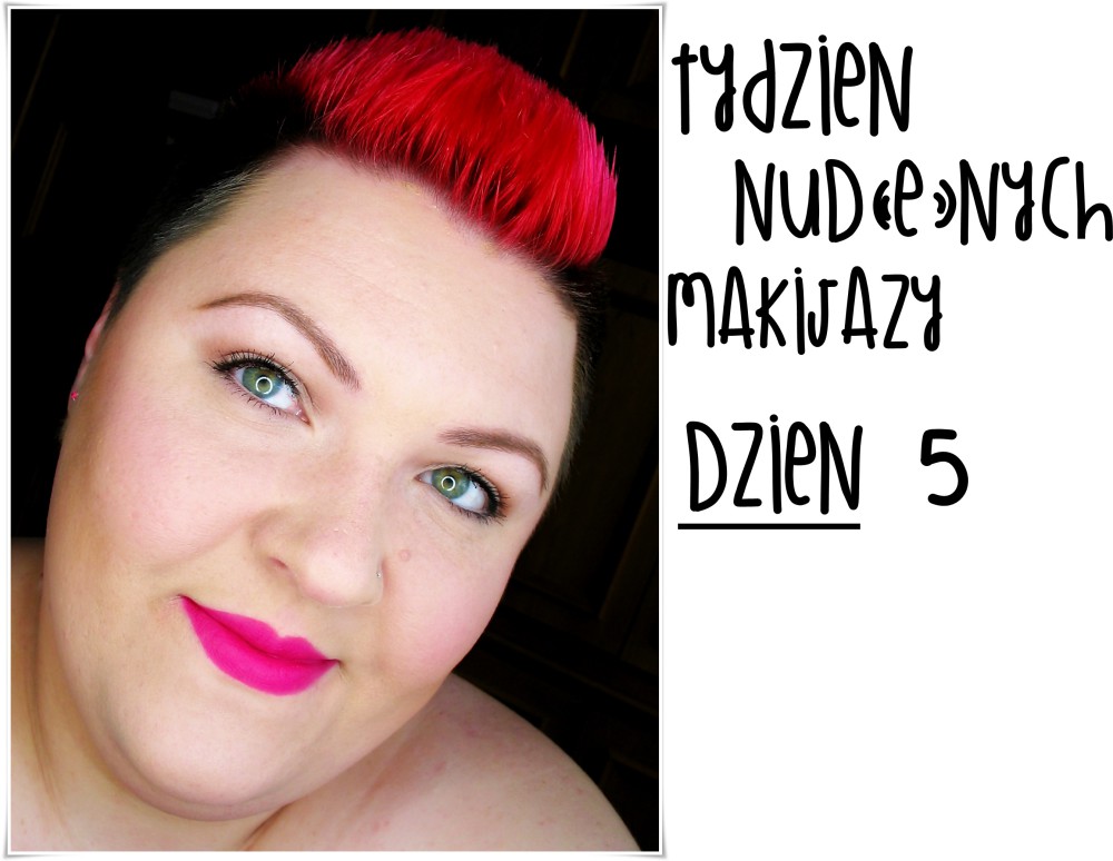 makijaż makeup makeup nude bourjois rouge edition velvet 06 pink pong mocne usta fuksja na ustach makijaż dziennym z mocnymi ustami