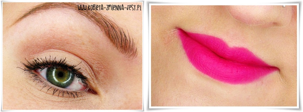 makijaż makeup makeup nude bourjois rouge edition velvet 06 pink pong mocne usta fuksja na ustach makijaż dziennym z mocnymi ustami eyes
