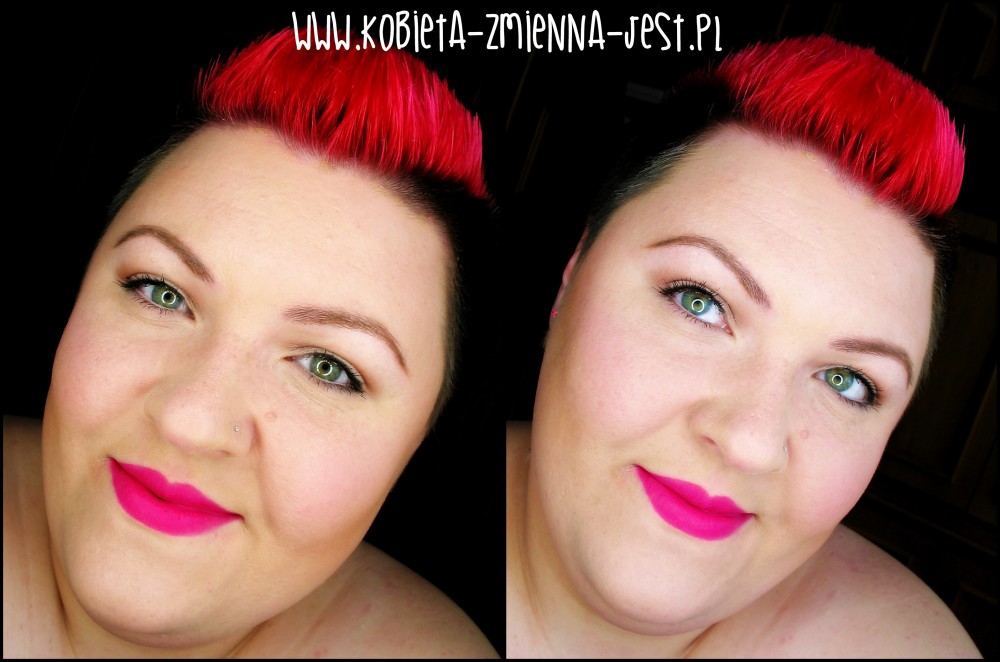 makijaż makeup makeup nude bourjois rouge edition velvet 06 pink pong mocne usta fuksja na ustach makijaż dziennym z mocnymi ustami face blog makeupblogger