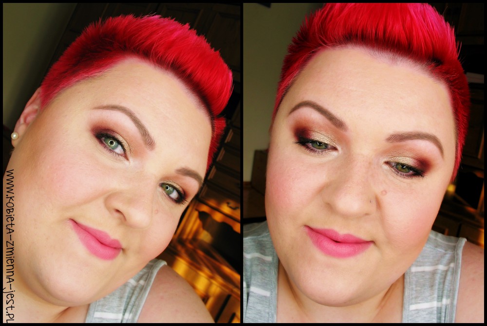 Makeup revolution I Heart Chocolate makeup makijaż blog makeupblogger złoto róż burgund gold soft pink
