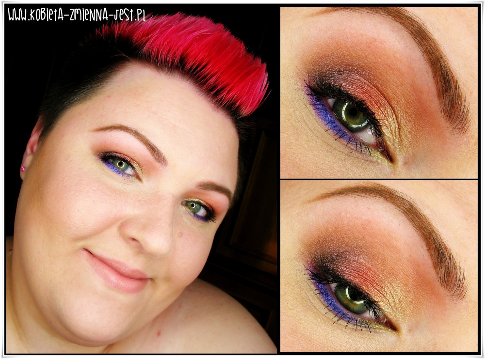 makijaż makeup makeupblogger blog sleek jewels miedź fiolet złoto kolorowe oko eyes złociste odcienie