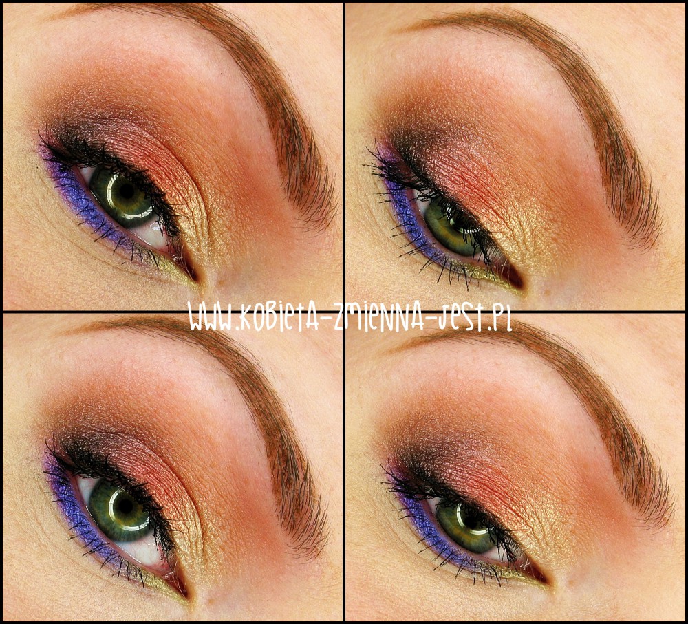 makijaż makeup makeupblogger blog sleek jewels miedź fiolet złoto kolorowe oko eyes złociste odcienie krok po kroku