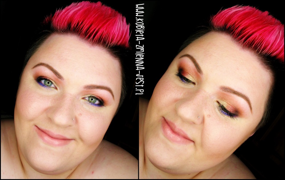 makijaż makeup makeupblogger blog sleek jewels miedź fiolet złoto kolorowe oko eyes złociste odcienie krok po kroku face