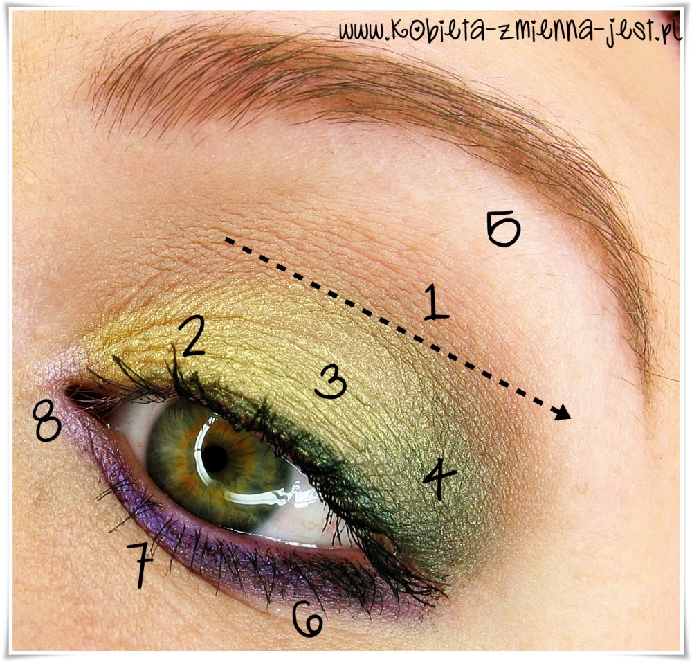 makijaż makeup zieleń fiolet inglot 132 411 439 377 catrice 600 makeupblogger blog jak zrobić step by step makeup