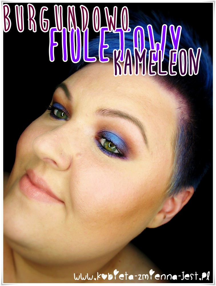 makijaż makeup burgund fiolet mac sketch kiko water eyeshadow 225 makeupblogger blog real foto face