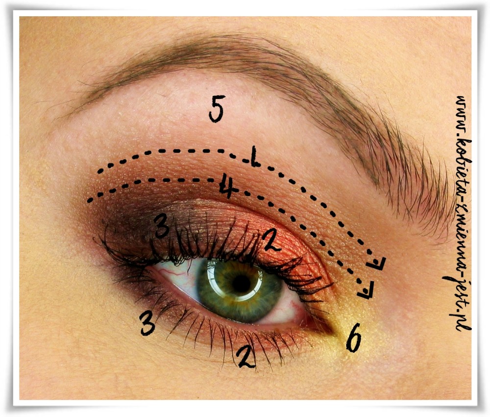 zoeva smoky palette blog makijaż makeup eyes smokey eyes orange aubergine step by step makeup