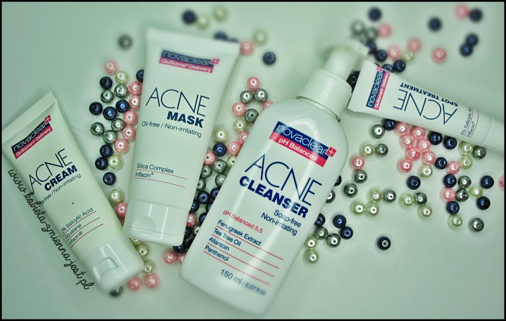 novaclear acne cleanser acne cream acne mask acne spot treatment blog recenzja pielęgnacja skóry tłustej, trądzikowej, mieszanej zestaw