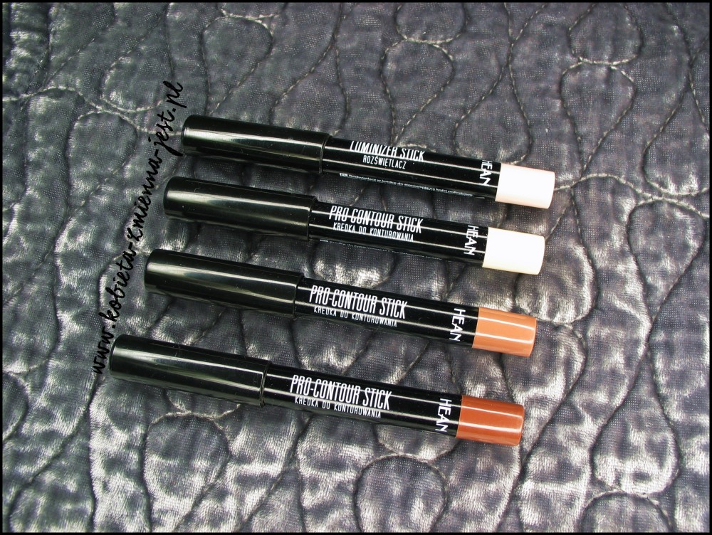 HEAN Kredki do konturowania na mokro twarzy swatches beauty blog jak konturować na mokro
