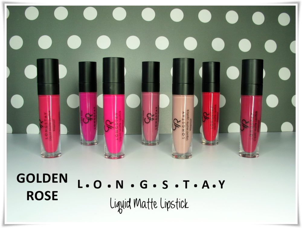 Golden Rose Longstay Liquid Matte Lipstick swatche wszystkie kolory blog tytuł