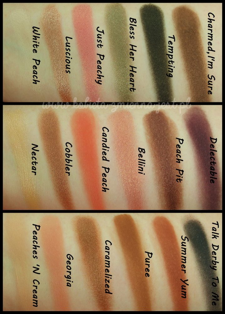 Too Faced Sweet Peach Palette swatches blog real foto 2
