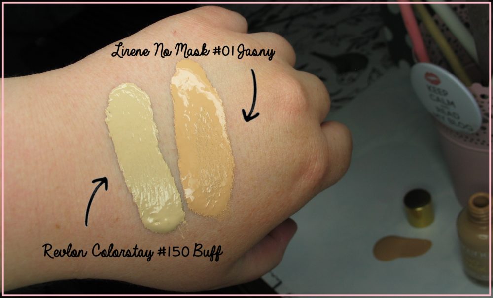 porównanie Revlon Colorstay 150 Buff kontra Lirene No Mask 01 jasny